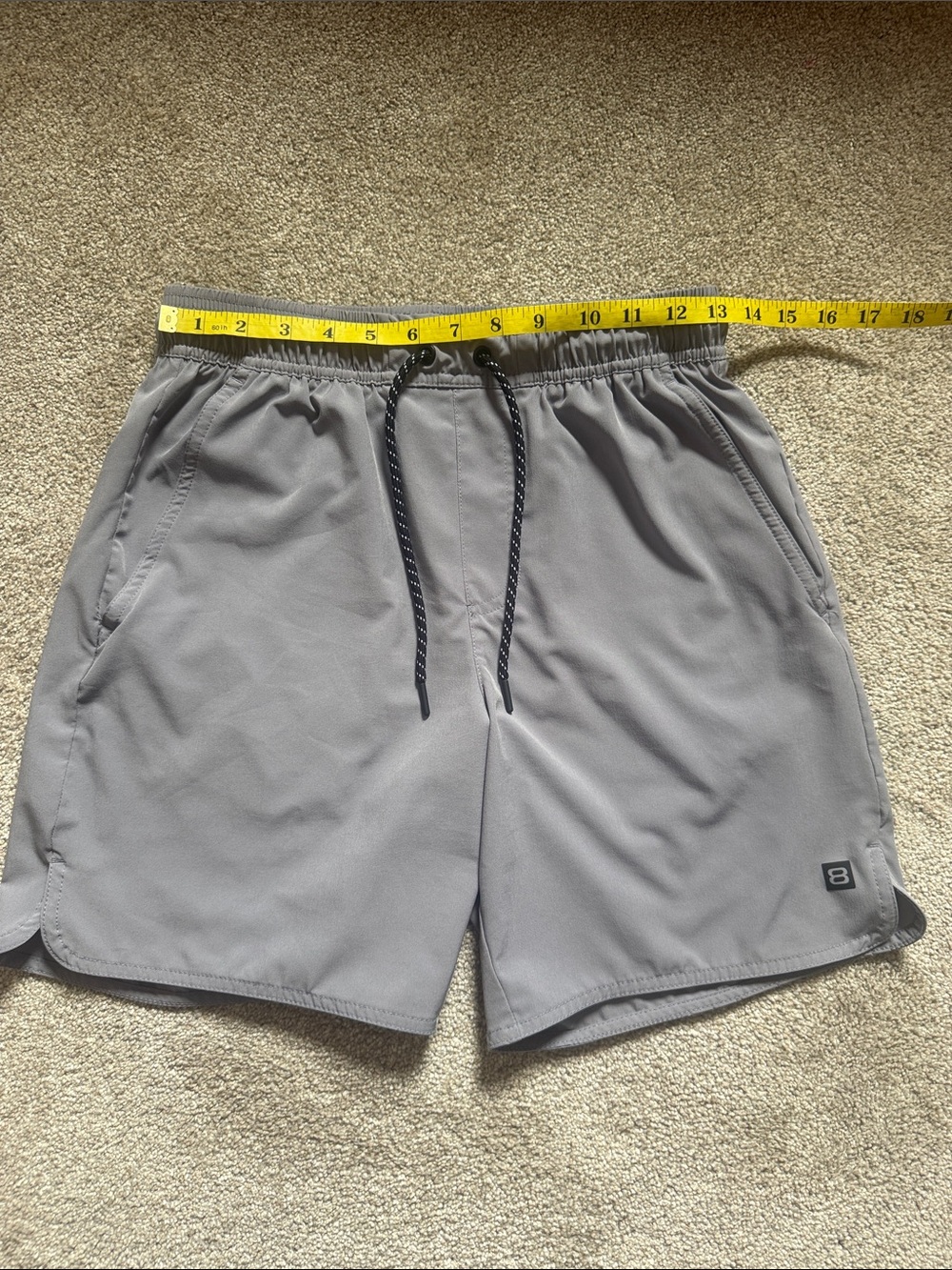 Men's Gray Athletic Drawstring Shorts